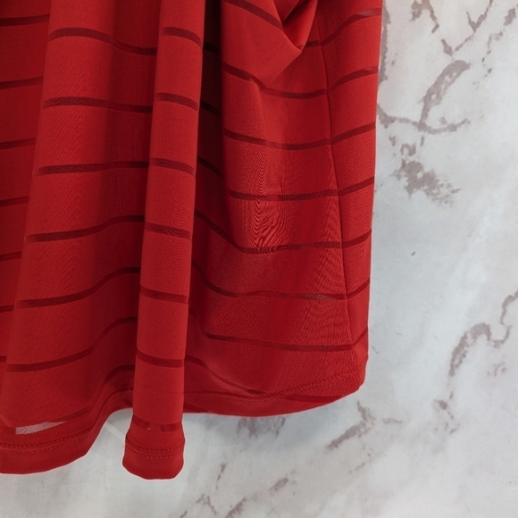 Zyia Active Tank Top Women XXL 2XL Red Sheer Striped Racerback Havana NEW - Picture 6 of 12